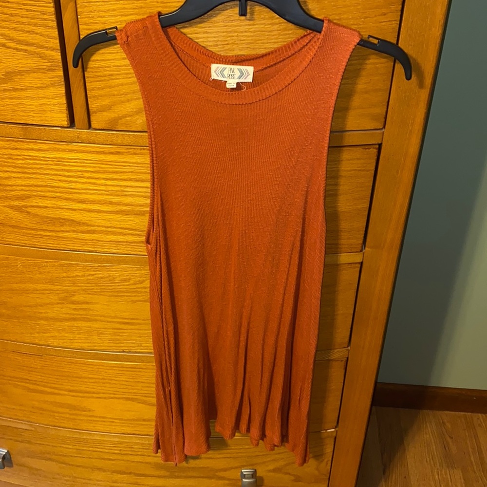 Burnt orange sleeveless sweater